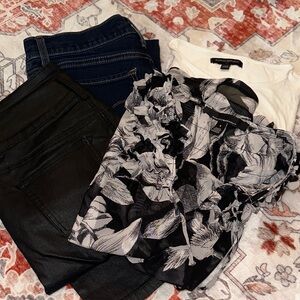 Small ladies lot, Banana Republic top M, WHBM S, Levi jeans 27, ecupper 26 pants